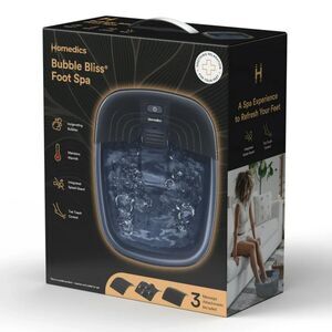 Homedics Bubble Bliss Foot Spa with Heat, Massaging Acupressure Bubbling Foot Sp